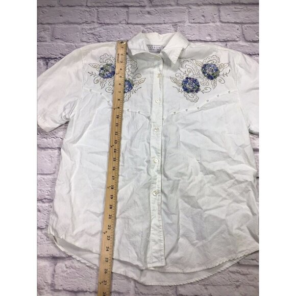Allyson Whitmore Womens Vintage Embellished Button Front Shirt Size Medium - Picture 5 of 6